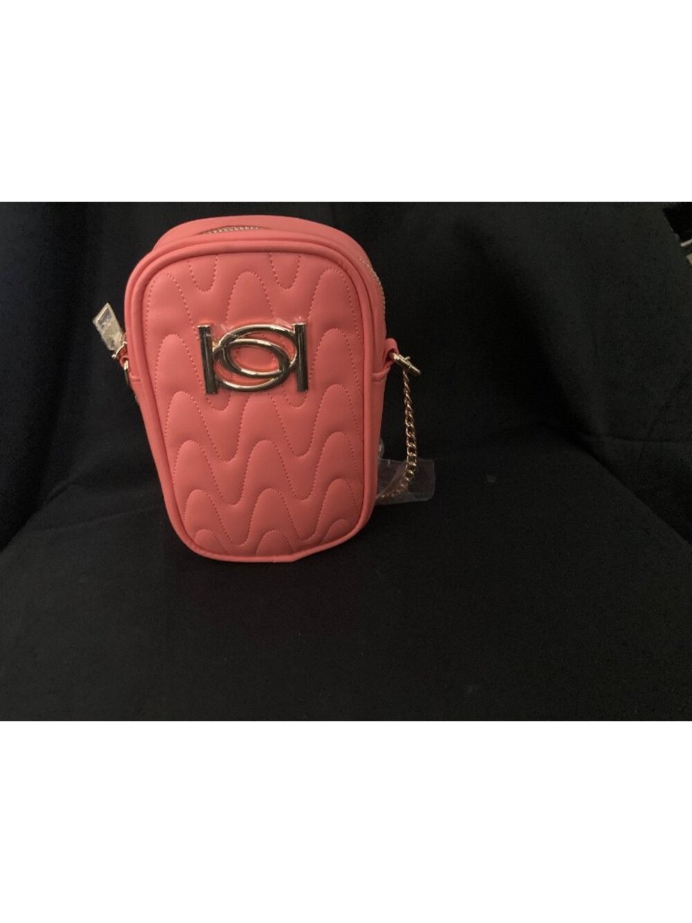 Crossbody BEBE With Gold Chain Strap & Metal Accent Pink Gaga Bag